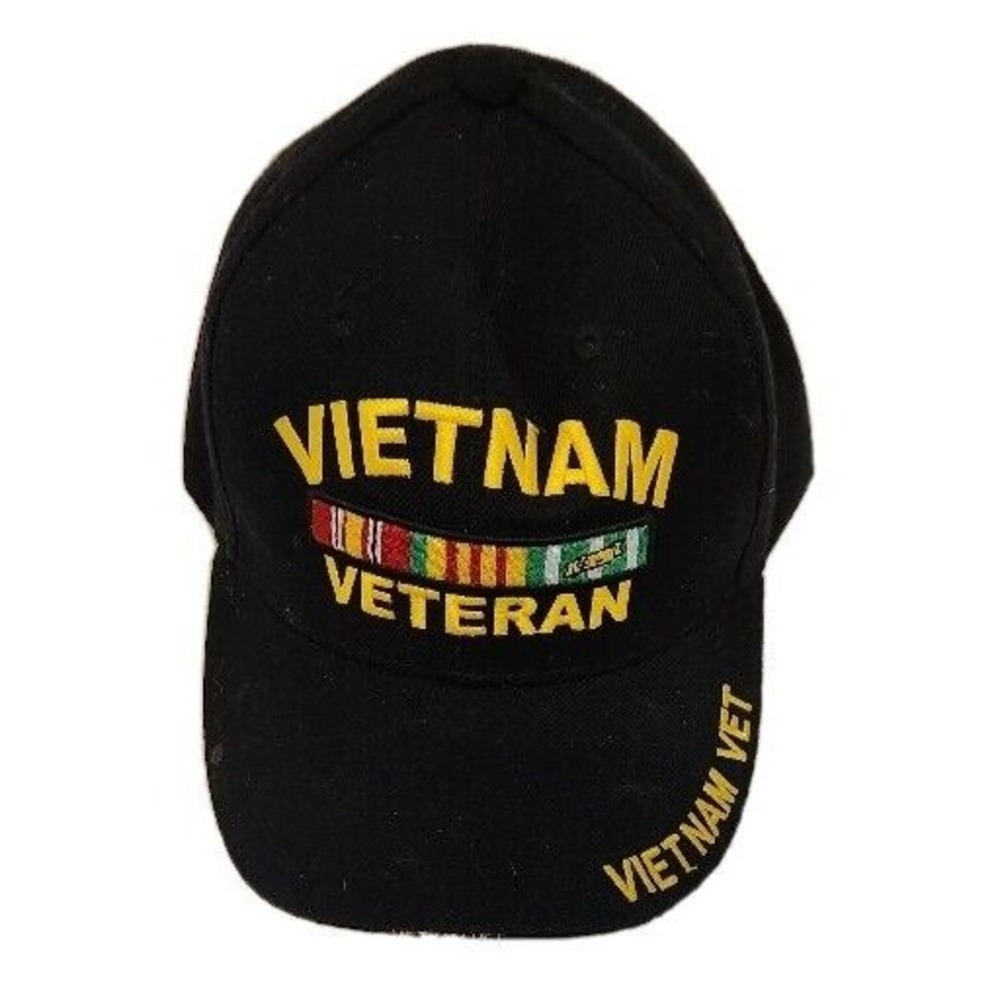 Vietnam Veteran‎ Deluxe Low Profile Baseball Hat Cap - Black Hook & Loop Closure